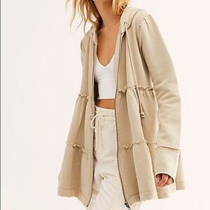 Free people tiered trapeze zip up